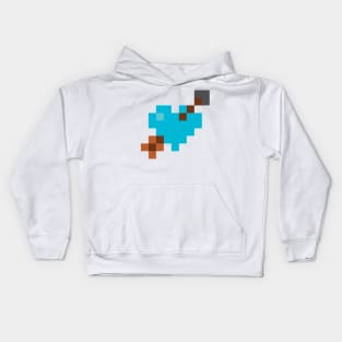 Shot Through My Blue Pixel Heart Kids Hoodie